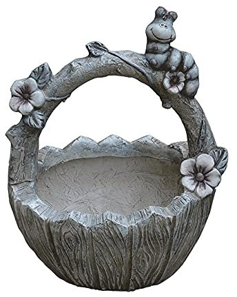 DERBUT Skulptur Statue Garten & Outdoor Outdoor Zement Blumenkorb Statue Ornamente Blumentopf Figuren Dekoration Handwerk
