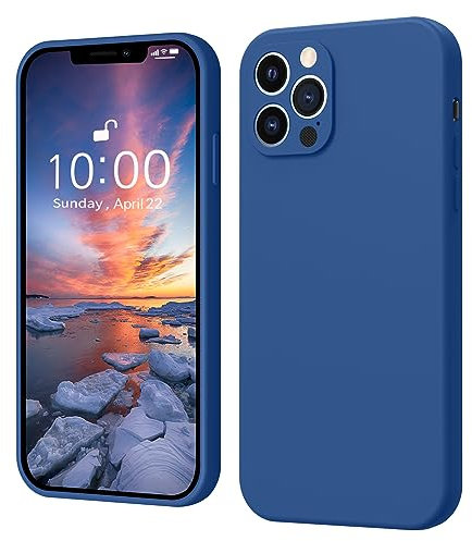 ElestBela für iPhone 12 Pro Hülle Silikon Case, Handyhülle für iPhone 12 Pro Ultra Dünn Slim mit Microfiber, Kratzfeste Rundumschutz Case Schutzhülle Hülle Kobalt Blau