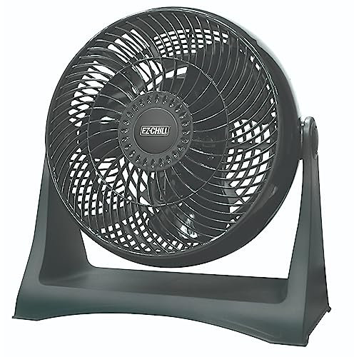EZ-CHILL 8 3-Speed Wall-Mountable High-Velocity Fan with Plastic Blades and 180-Degree Adjustable Tilt, Black, MTTP12-8