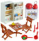 Aohcae 29 Stück Mini Möbel Puppenhaus, Puppenhaus Zubehör Weihnachten Puppenhaus Zubehör Küche Wichtel Zubehör Weihnachten für Wichteltür Weihnachten Deko(Küchen und Kühlschrankset)