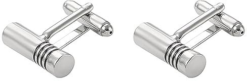 2 Stück Persönlichkeit 3D Cilindro Manschettenknöpfe Set Silberton Herren Manschettenknöpfe für Jungen Smoking Hemden Business Hochzeitsfeier Knopf