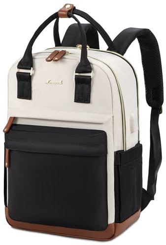 LOVEVOOK Rucksack Damen, 17 Zoll Laptop Reiserucksack Schulrucksack Wasserdicht Arbeitstasche Backpack Women Groß Schultasche Teenager Mädchen Elegant für Arbeit Reise Schule Uni Büro, Schwarz