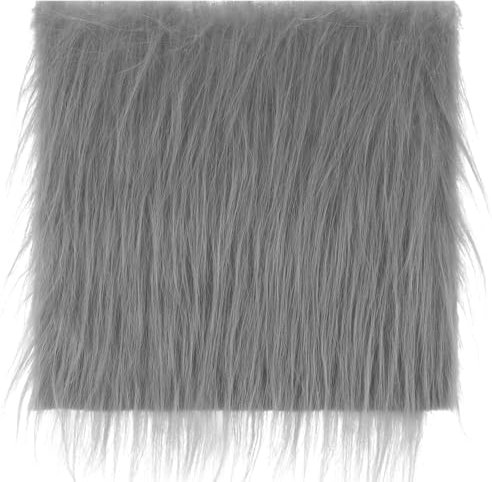 Kunstfellstoff 50 x 50 cm Grau Fellstoff Kunstfell Plüschstoff Fellimitat Quadratischer Aufnäher zum Kunstfell Basteln Zwergenkostüm Kamera Bodendekoration Matte Kunstleder Fell Stoff