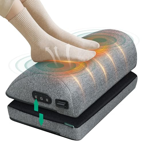 Snailax Fußstütze für unter dem Schreibtisch bei der Arbeit, beheizter ergonomischer Fußhocker, verstellbare Höhe, 2 Heizstufen & 3 vibrierende Massagemodi, Gaming, Büro, Heimgebrauch