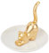 Tyatocepy Porte-Bague de Posture de Chat Doré, Plateau à en Forme de Queue de Chat, Anneau Rond, Plateau à Bibelots, Rangement de en Céramique, Maison Durable et Facile à Utiliser