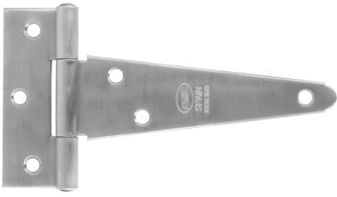 Amig - Bisagra en T Mod. 550INOX - Para Puertas Lisas de Entrada y Paso - Instalación tanto en Interior como Exterior - 128 x 98 x 2,5 mm - Acero Inoxidable - Mate - Montaje Fácil y Rápido