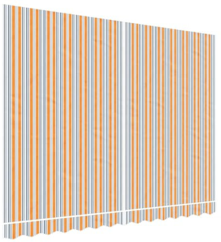 vidaXL Markisenbespannung, Markisenstoff mit PU-Beschichtung, Markisentuch Wetterfest, Ersatzstoff Markise, Mehrfarbig Gestreift 3,5x2,5m