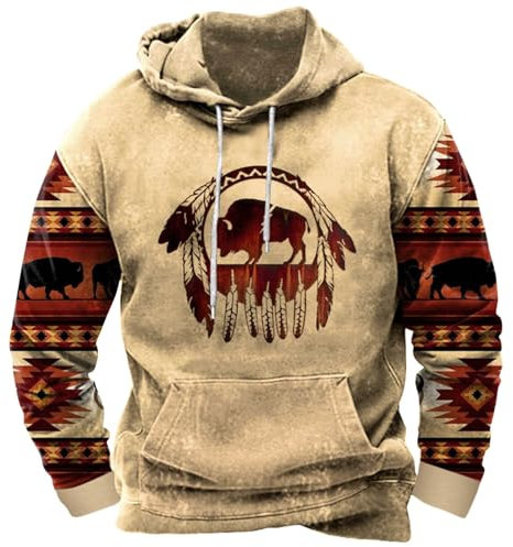 Herren-Sweatshirt für Winter, Herbst, lässig, Rundhalsausschnitt, langärmelig, 3D-Druck, Kapuzen-Sweatshirt, Oberteil, Bluse, Kapuzen-Sweatshirt für Herren, C, L