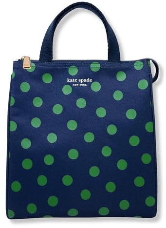 Kate Spade New York Cute Lunch Bag for Women, Large Capacity Lunch Tote, Adult Lunch Box with Silver Thermal Insulated Interior Lining and Storage Pocket (Sonnet Dot)