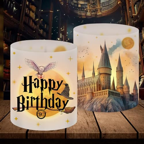 12 Windlicht Tischdeko Geburtstag, Wizard Geburtstag Deko, Happy Birthday Windlichter, Magischer Wizard Party, Windlicht Kindergeburtstag, Geeignet für Teelichter oder Kerzen