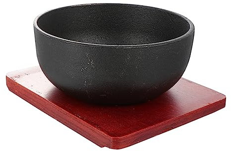 Garneck Cuenco para Servir Comida en Sartén Cuenco para Sopa de Hierro Fundido Cuenco para Bibimbap para El Hogar Vajilla de Cocina Contenedor de Alimentos