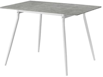 B&D home Esstisch Jonte, ausziehbar 80-120 x 80 cm, 4 Personen Küchentisch Holztisch mit Metallgestell für Esszimmer, Küche, skandinavisch Design, Beton Optik, 11219-80-FW-BETO