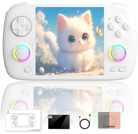 NULA RG CubeXX - Consola de juegos portátil retro, 32 G (no juegos), emulador de mano Cortex-A53 Linux de 64 bits con pantalla IPS de 3,95 pulgadas, reproductor de vídeo, compatible con WiFi 5G,
