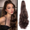 FDEETY Gewelltes Haarteil 60cm Langes Lockiges Haarverlängerung Clip Pferdeschwanz Haarteil Natürlich Aussehend Perücke Voluminös Welliges Haar