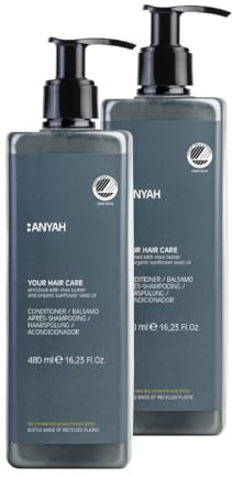ANYAH Conditioner Haar – Haarspülung mit Shea Butter & Sonnenblumenöl für trockenes & geschädigtes Haar – Farbenschutz, vegan, silikonfrei, Nordic Ecolabel, 480 ml