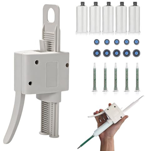 50ml Pistolet Distributeur époxy, pistolet à colle époxy 2K, Pistolet de dosage, poignée de colle mélangée, pour mélanger la colle AB 2:1, avec 10pcs tube mélangeur statique