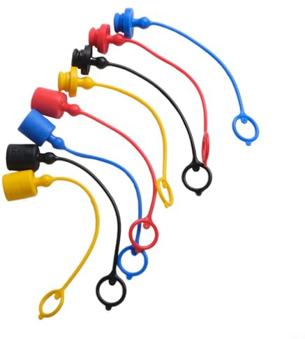 YJDOORPLAY Hydraulisches Schnellkupplungs-Set, 4 Paar, Staubkappe, weiblich, PVC-Gummi, ISO7241-A kompatibel, mehrfarbig (3/8)