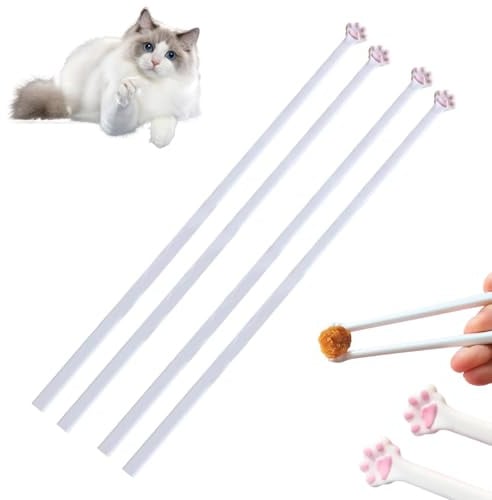 ASOMI 2 Paar Katzenpfoten Essstäbchen, Wiederverwendbare Essstäbchen für Party, Küche und Restaurant, Lustiges Geschenk für Tierliebhaber
