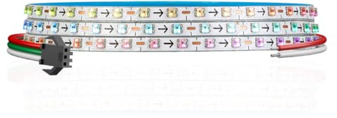 SEZO WS2812B IC RGB LED Streifen 2.7mm Extrem Schmal 1M 160LEDs/m 160Pixels Individuell Adressierbar SMD0807 RGB Traumfarbe LED Strip DC5V IP30 Nicht-Wasserdicht für DIY Inneneinrichtung
