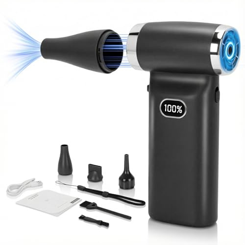 Air Duster Air Duster 11000 giri/min, potente ventilatore turbo regolabile senza livelli continui, con display digitale a LED, per casa e auto