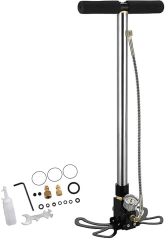 TIQICIVINUI Handpumpe, Hochdruckluftpumpe,30-40mpa Luftgewehrpumpe,PCP Handluftpumpe mit Manometer für Hochdruck Fahrradpumpe Luftpumpe für E-Bike Mountainbike Rennrad