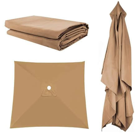 LIYI929GP Toldo De Recambio De Sombrilla 200 250 270 300cm 4/6/8 Varillas, Grandes Rectangular Parasol Canopy Reemplazar Tapa, BlancoGris Caqui Dosel De Replacement Para Jardín Mercado Playa