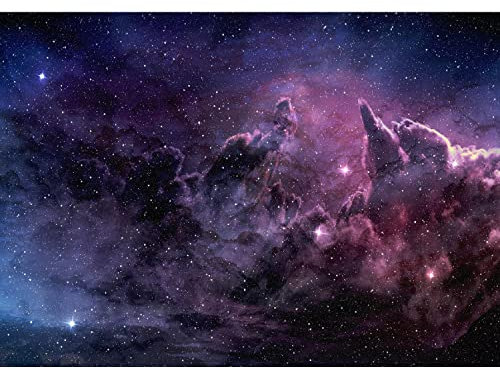 Runa Art Fototapete Galaxie Modern Vlies Wohnzimmer Schlafzimmer - Made in Germany - 308 x 220 cm Blau Rosa 9190010a