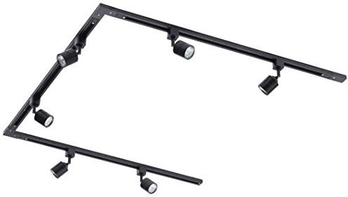 Litecraft Kitchen Track Light with Soho Fixture & GU10 LED Bulbs - (Black, 3M U-Shape 6 Light)