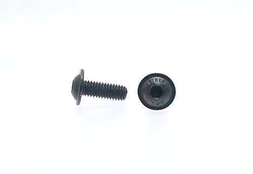 10 Stk Linsenkopfschraube mit Flansch ISO 7380-2 M6 x 12 mm - Stahl 10.9 schwarz verzinkt