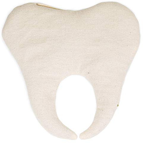 Bio Kühlkissen in Zahnform. Kältekompresse, Kältekissen  Weisheitszahn  (Farbe: Flanell natur, Leinsamen)