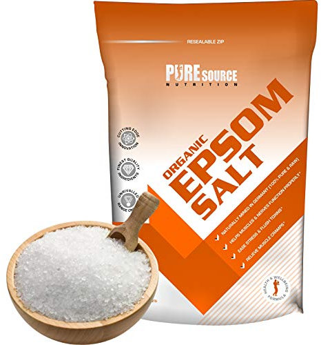 PSN Organic Vegan Epsom Salt 100g 100% Natural FCC Food Grade Magnesium Sulphate Epsom Salts for Bath Bombs Bath Soak Bathing Spa