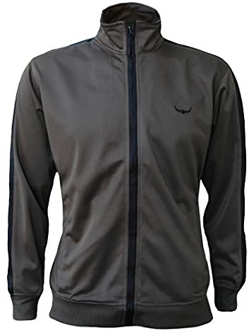 ROCK-IT Apparel I Herren Track Jacket I stylische und hochwertige retro Style Trainingsjacke I Tracktop I Sweater Jacke [S-3XL] Olive/Schwarz - XXXL