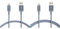 Amazon Basics Câble USB A vers Lightning Gris foncé 91,2 cm & Câble USB A vers Lightning en nylon tressé Chargeur certifié MFi pour iPhone Gris foncé 1,82 m