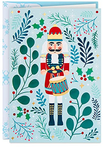Hallmark Boxed Christmas Cards, Greenery Nutcracker (16 Cards and 17 Envelopes)