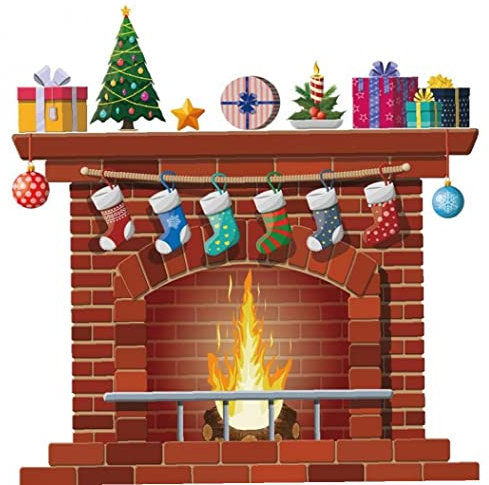 Sanfly Christmas Fireplace Wall Decals Diy Home Decor Living Room Sticker Mural Bedroom Decoration Nursery Wallpaper Pvc Poster Design