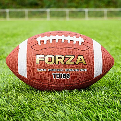 FORZA TD100 American Football Spiel Ball | F-Grip™ Griff Design | Einzeln, 3er-Set, 40er-Set oder 45-Set erhältlich (Youth (12-14-jährigen), 3er-Set)