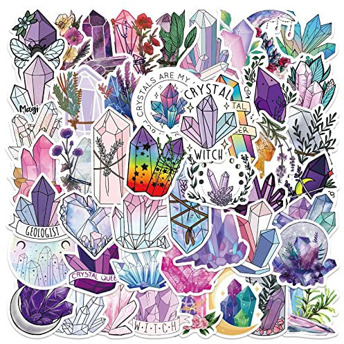 Bric Dodo 50 Stück Crystal Aufkleber Auto Laptop Telefon Gitarre Skateboard Motorrad Fahrrad Kristall Stickers Set Vinyl Wasserdicht Aesthetic Aufkleber für Jugendliche Kinder Erwachsene