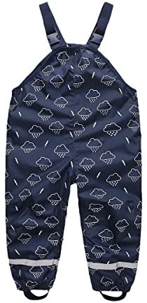 SEVEN BB Pantaloni Impermeabili Unisex Antipioggia Blu Navy Traspiranti Riflettenti Antivento per Bimba Bimbo Ragazzi Ragazze 2 Anni