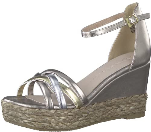 MARCO TOZZI Donna 2-2-28348-20, Sandali con Zeppa, Rose Met Comb, 41 EU