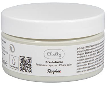 Rayher Chalky, Kreidefarbe auf Wasserbasis, mintgrün, Dose 100 ml, für Shabby-Chic, Vintage- und Landhaus-Stil-Looks, 35047408