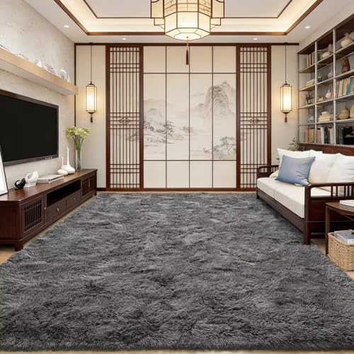 lekeplus Fluffy Soft Rug Living Room Bedroom Rugs, thermal carpet Shaggy Washable Rug, for Living Room Bedroom Play Area Kids Room Luxury Decorative (Grey, 80x160cm), (A1A)