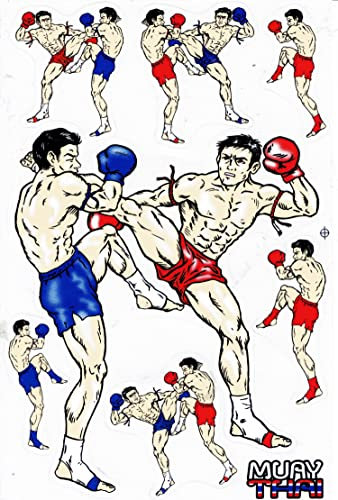 1 Bogen - Muay Thai Sport Boxen Sticker Motorsport Motocross Auto Roller Tuning Aufkleber Folie 1 Blatt 270 mm x 180 mm wetterfest oder auch für Modellbau