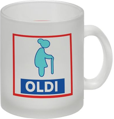 Oldi Discounter Glas Tasse für Mama ein super Artikel für die Eltern oder Großeltern zum Geburtstag! Geschenkidee zum Muttertag