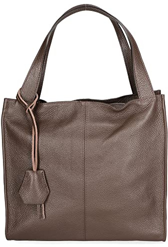 Gave Lux Umhängetasche mit einem Fach für Damen. Italienisches Handwerksprodukt aus echtem Dollar-Leder. Hergestellt in Italien GLX22331123FBG-D23_T.MORO_DARK_BROWN 34x32x11 cm