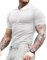 Lehmanlin Men's Muscle Polo Shirts Short Sleeve Casual T- Shirts Slim Fit Stretch Ribbed Golf Tops（White/M）