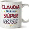 MUGFFINS Tazas Personalizadas para NOVIA - En Español - Eres Súper - 11 oz / 330 ml - Regalo personalizable original y divertido