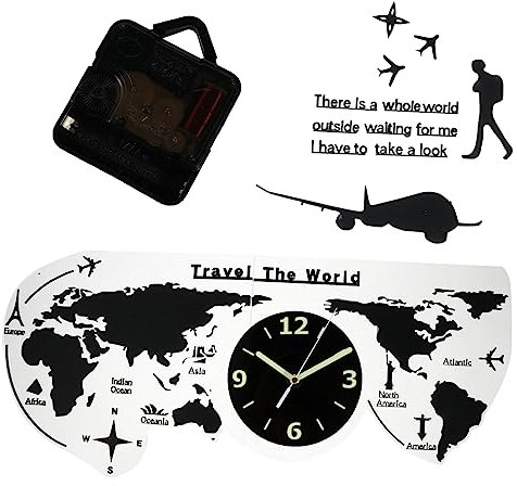 Warmhm Weltkarte Wanduhr Acryl Hängende Dekorative Stille Uhr Wohnzimmeruhr Kunsthandwerksuhr Installieren