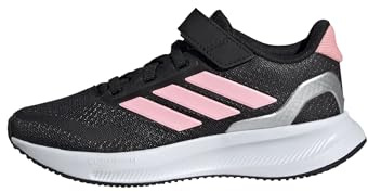 adidas Unisex Kids RUNFALCON 5 Shoes Kids, Core Black/Pink/Silver Metallic, 13.5 UK Child