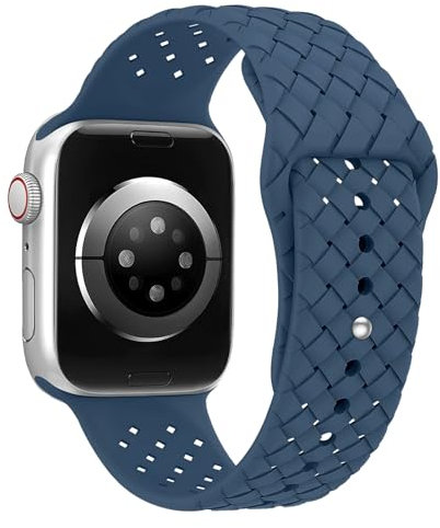 MaEiol Silicone Cinturino per Apple Watch 41mm /40mm /38mm /42mm(Series 11/10), Cinturino Morbido Sportivo Traspirante Donne Uomini per Apple Watch SE/Series 11 10 9 8 7 6 5 4 3 2 1, Blu