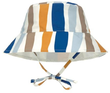 LÄSSIG Splash & Fun Baby und Kleinkind Sonnenhut Fischerhut mit UV-Schutz Waves Blue/Nature 7-18 Monate